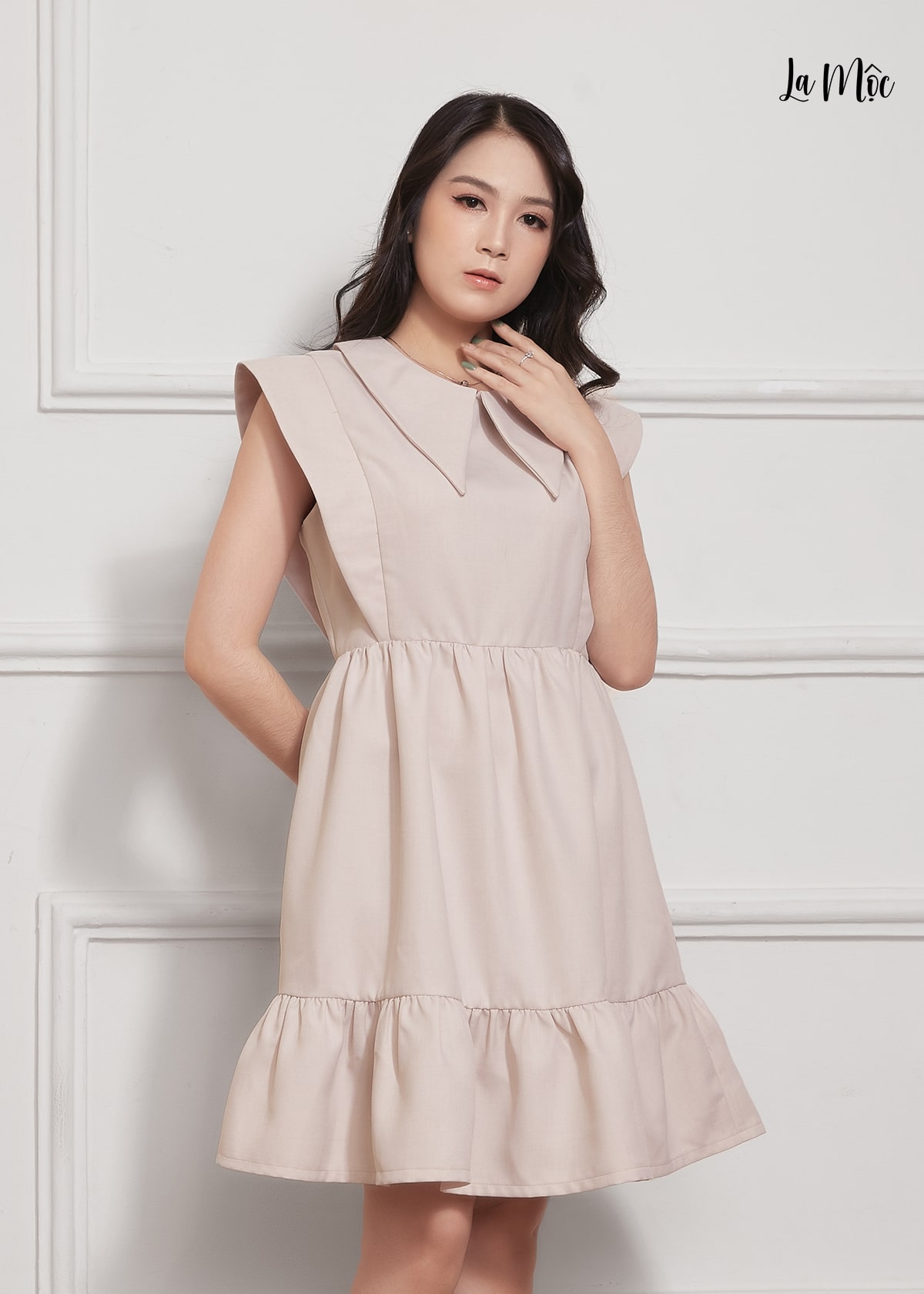 Đầm Babydoll Lụa Crep Tùng Xòe Tay Organza Maxivic, La Mộc - LM012216