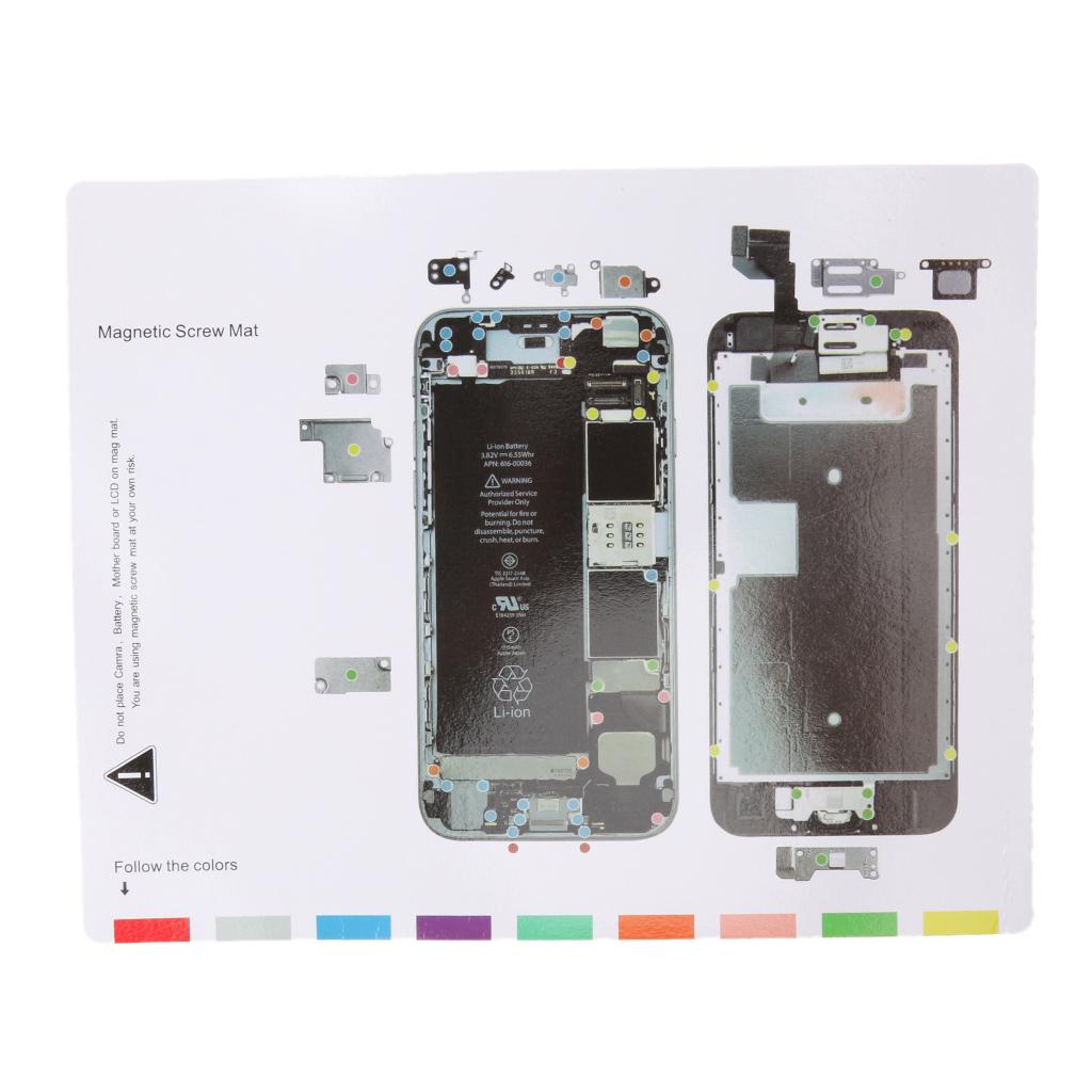 Professional Repair Phone Tool, Magnetic Project Mat Memory Pad + 5 In 1 Aluminium Screwdriver Combo Set for iPhone 6s