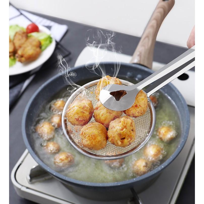 Kẹp Dụng Cụ Gắp Đồ Chiên Đồ Nóng Có Lưới Chống Nóng Ráo Dầu Tiện Lợi