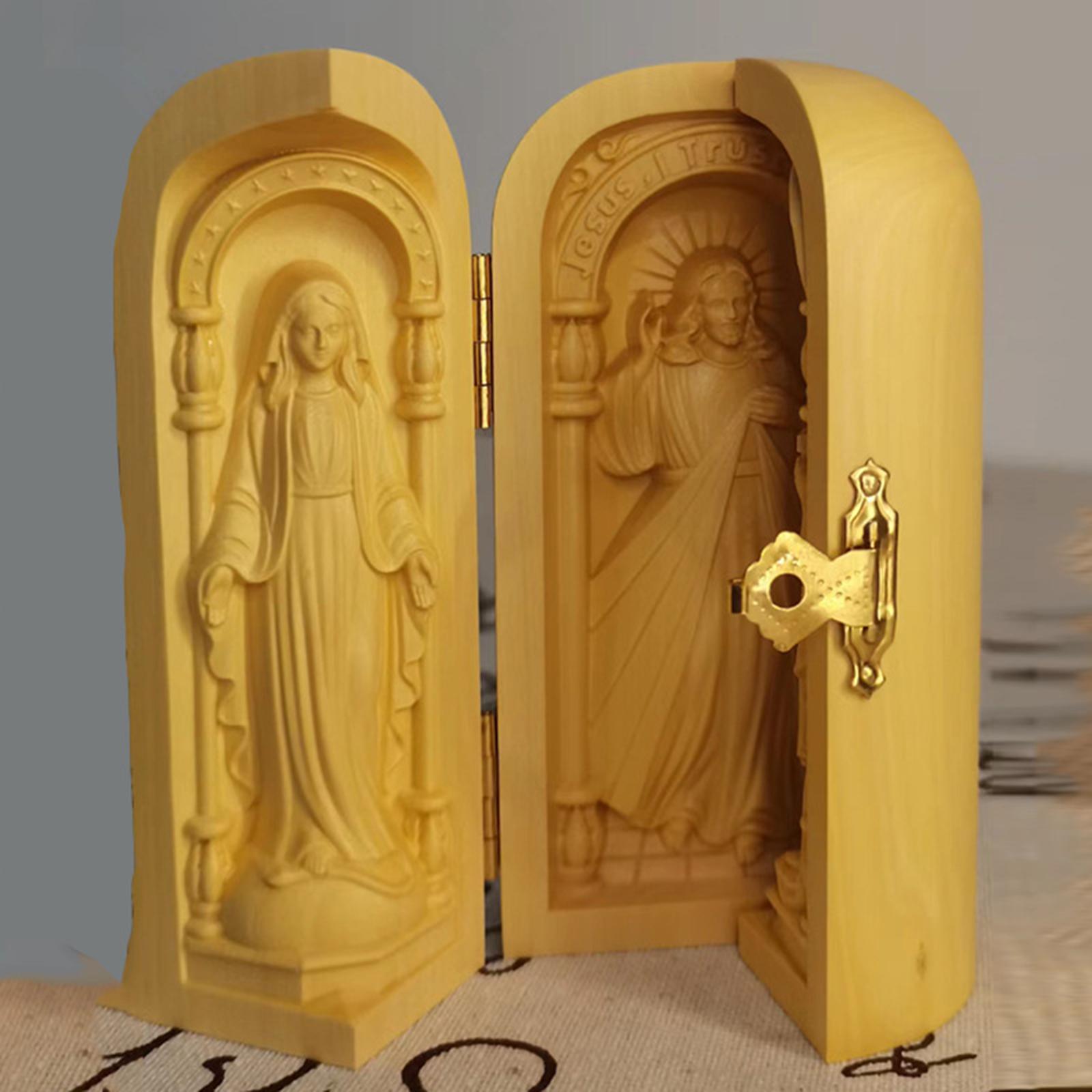 Wood Carving Ornaments Catholic Cardinal Sculpture for Home Desktop Office