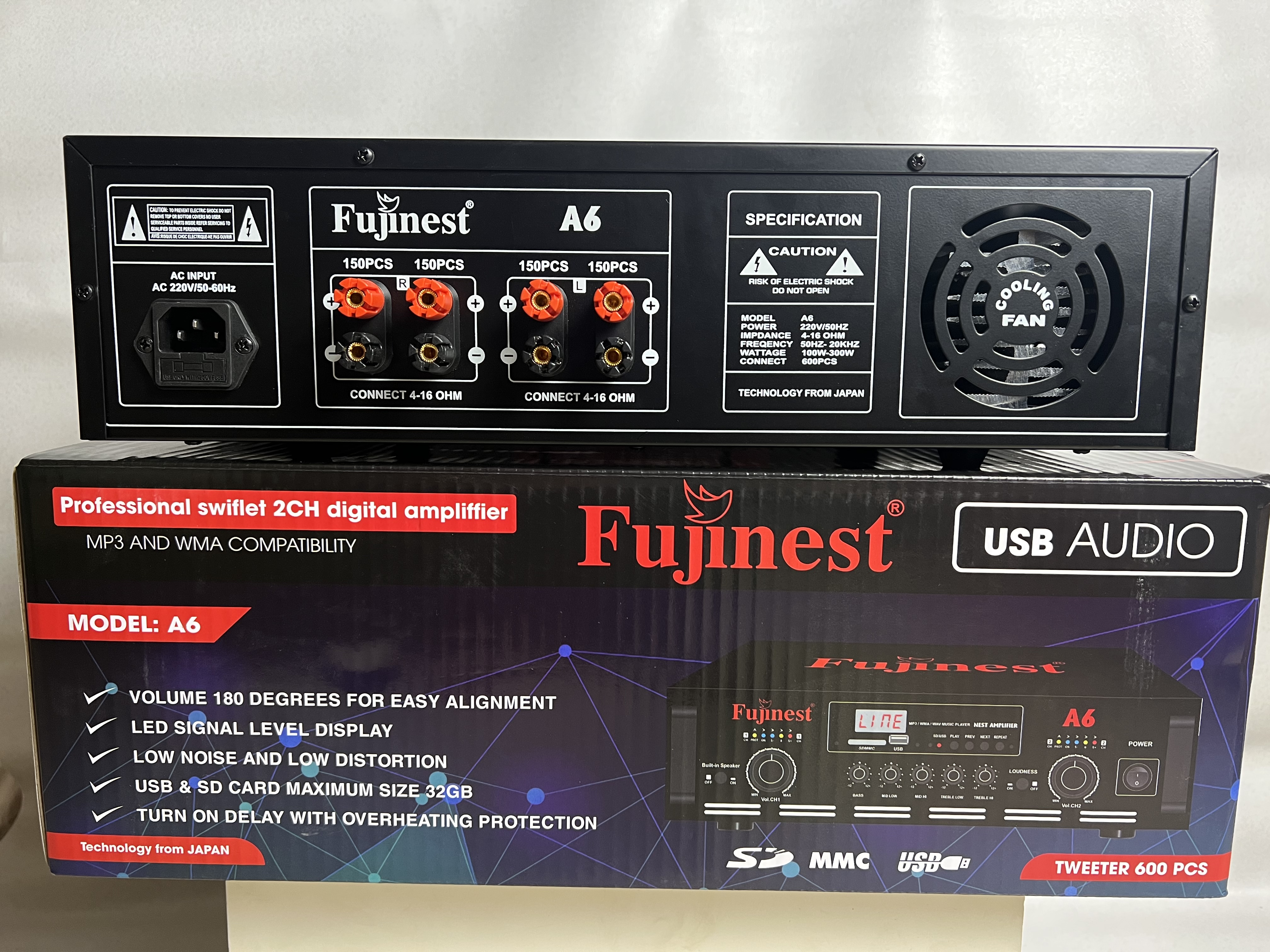 Âm ly nhà yến tải 600 loa ru - Fujinest A6 - công suất 300w