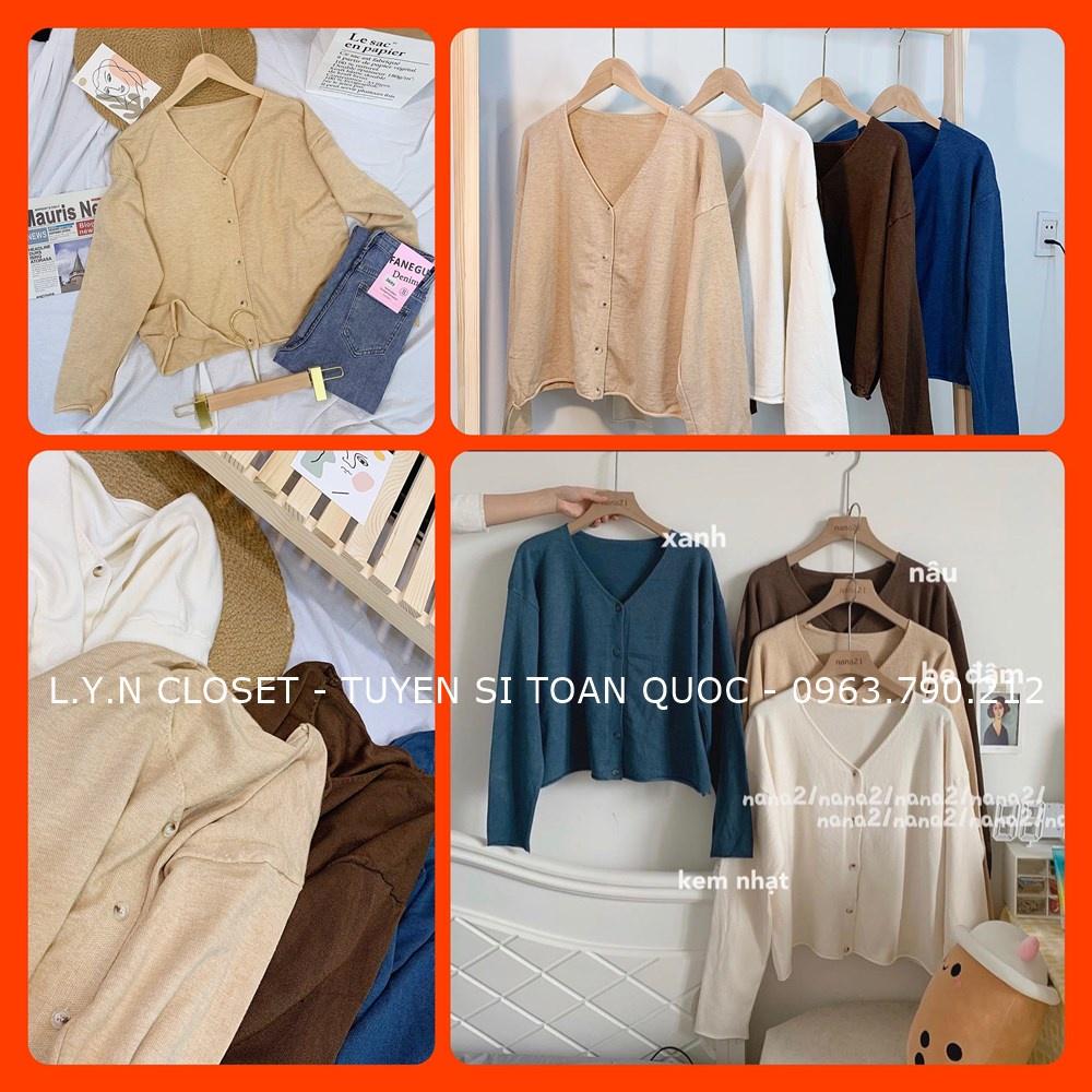 Áo len cardigan trơn xoắn 19769 hàng Quảng Châu Lyn Closet A135L