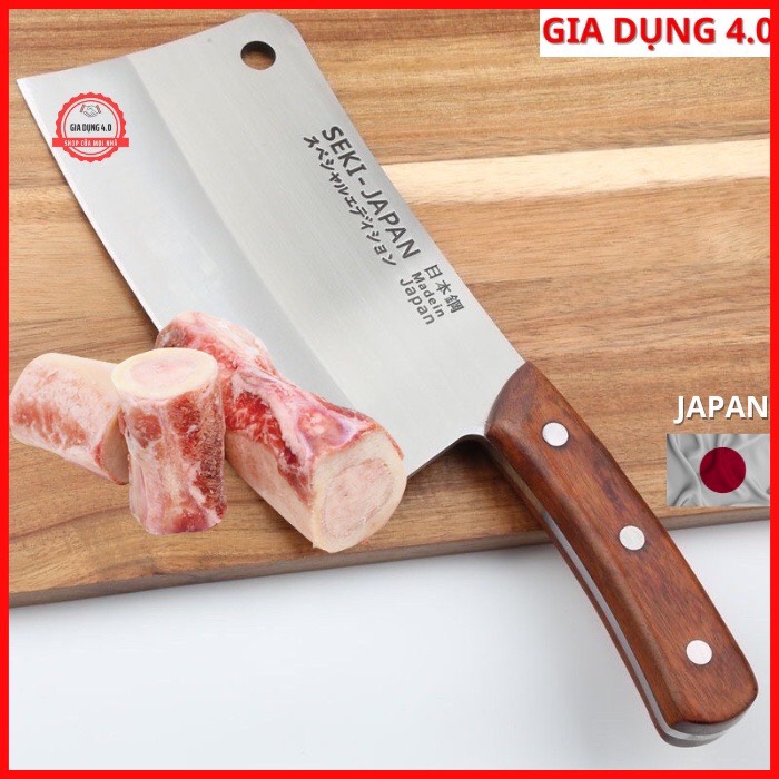 Dao chặt xương Japan cán ốp gỗ