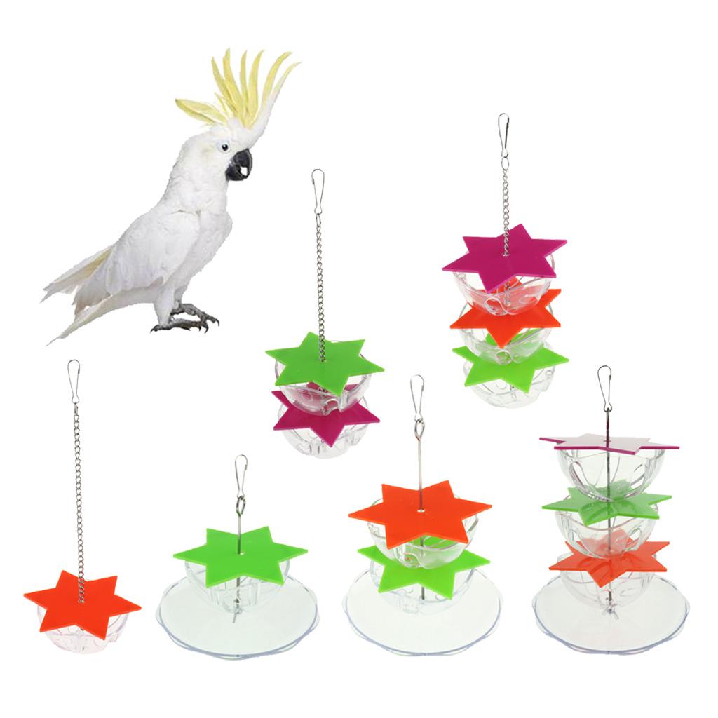 Pet Parrot Foraging Toy Feeder Bird Cage Acrylic Box Toy single layer 01