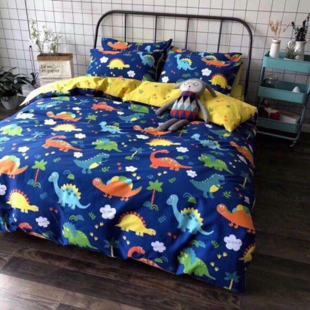 Bộ chăn ga Cotton poly Khủng Long