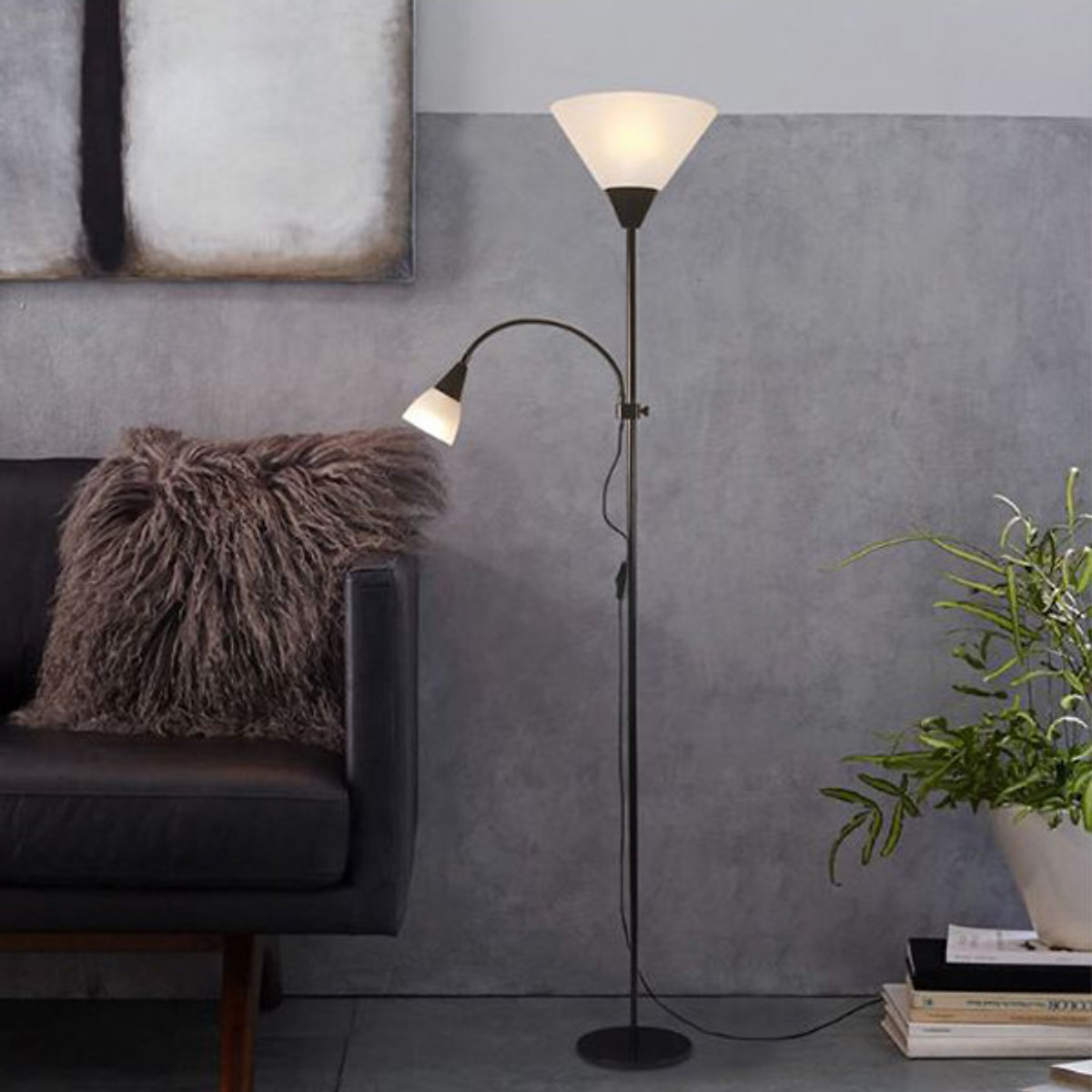 Đèn sàn 2 nhánh trang trí nội thất DC5021 FULL BOX - kèm 2 bóng LED cao cấp