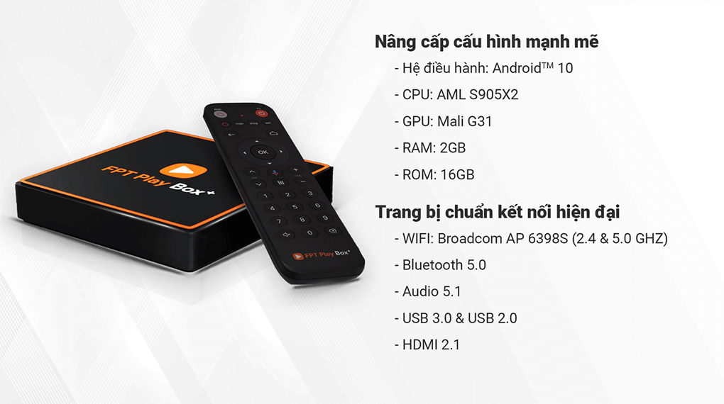 BOX SMART FPT PLAY BOX T550 2G , KÈM REMOTE VOICE ( MIỄN PHÍ 12 THÁNG ĐẦU)