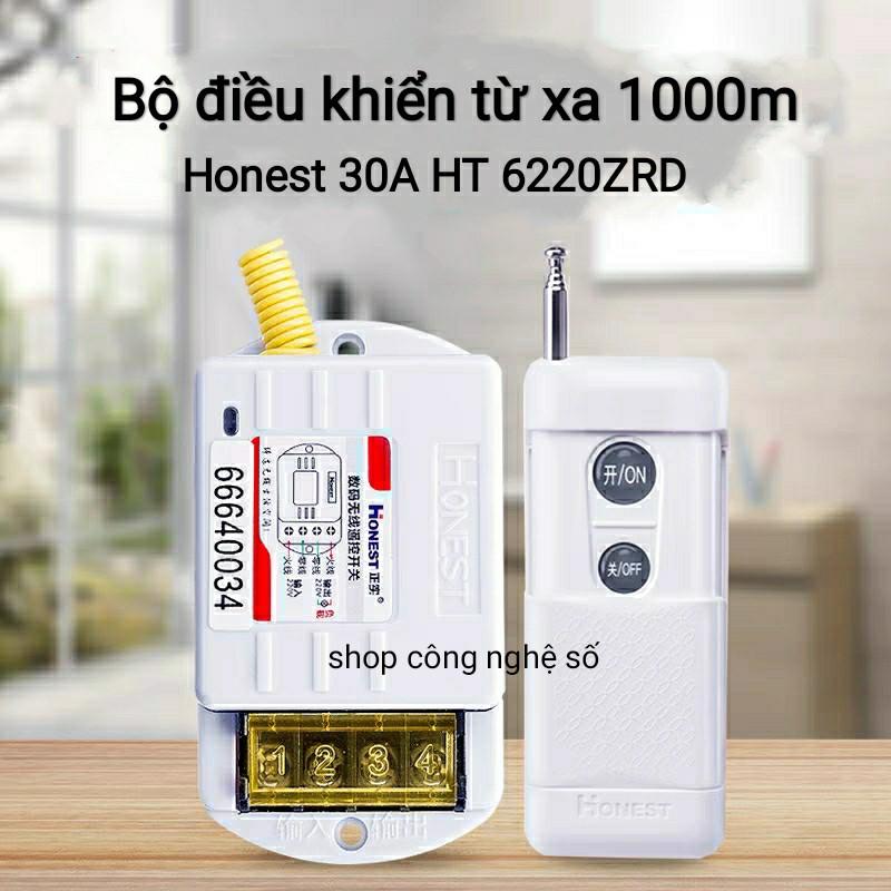 Honest HT-6220KGD Honest HT 6220ZRD Công tắc điều khiển từ xa 1000m cho thiết bị điện, máy bơm có học lệnh