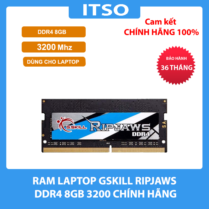 Ram laptop GSKill Ripjaws DDR4 8GB bus 3200 - Hàng chính hãng