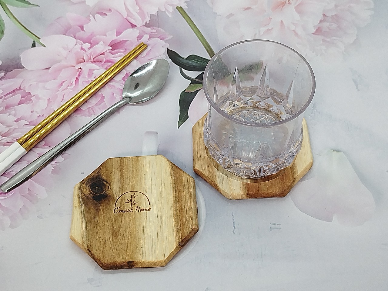 Miếng Lót Ly Cao Cấp Gỗ Tràm Siêu Bền Kháng Nước Cực Tốt Cmart Home