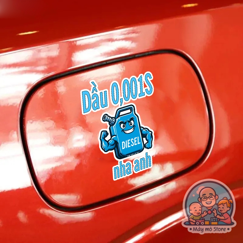 Decal dán xe, tem dán xe, Trang trí nắp bình nhiên liệu - thiết kế đặc biệt phủ sơn UV dán kính hậu ôtô Mày mò Store