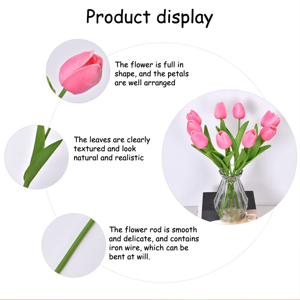 Hoa tulip giả - hoa tulip đủ màu - dài 30cm - Cây giả, hoa lụa Decor trang trí nhà cửa