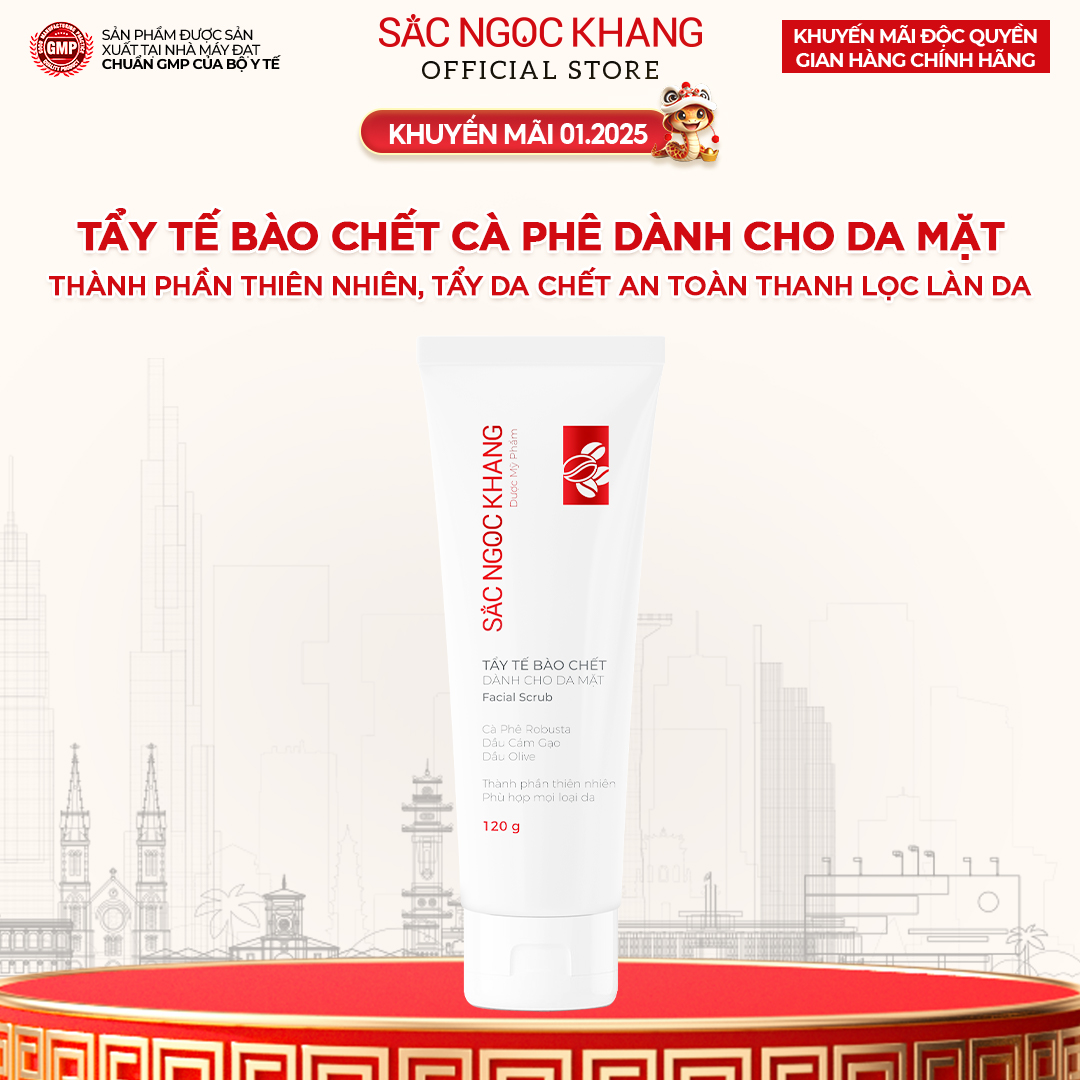 Tẩy Tế Bào Chết Cà Phê Cho Da Mặt Sắc Ngọc Khang 120G Hỗ Trợ Da Mềm Mịn Và Rạng Rỡ