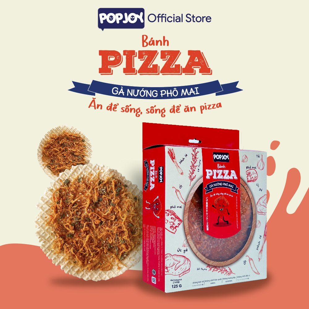 BÁNH PIZZA GÀ NƯỚNG PHÔ MAI - 125G/ 65G - Đế Bánh Tráng Giòn, Mùi Vị Pizza Đặc Trưng