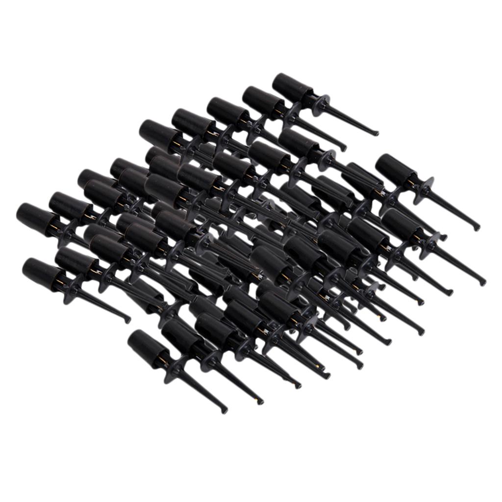 60 Pieces SMD IC Electrical Test Hook For Probe Black Clamp Grabber Test Probe