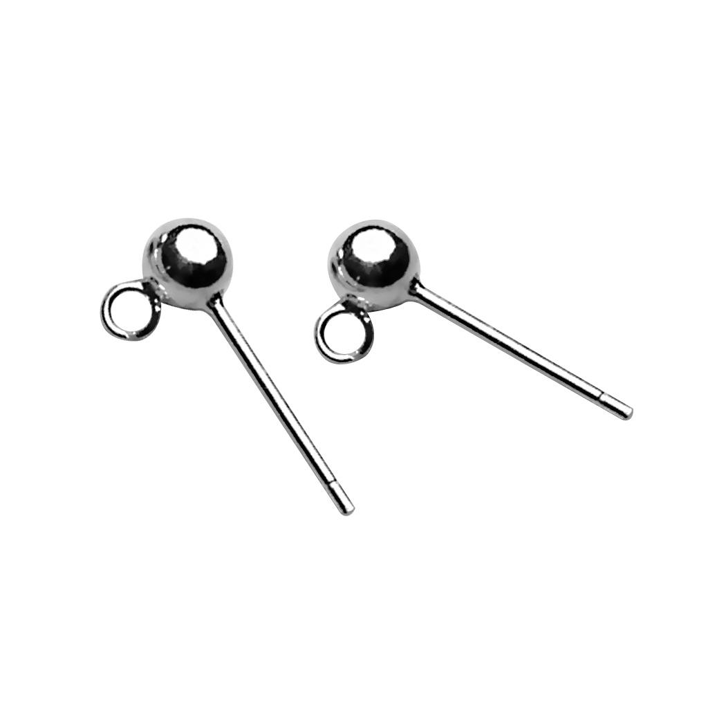 32pcs Ball Stud Posts Backs Pin Post Studs Earrings DIY Jewelry Making Findings