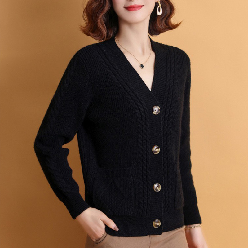 Hình ảnh Áo khoác cardigan nữ dệt kim dáng ngắn len mềm mại phong cách Hàn Quốc freesize dưới 63kg