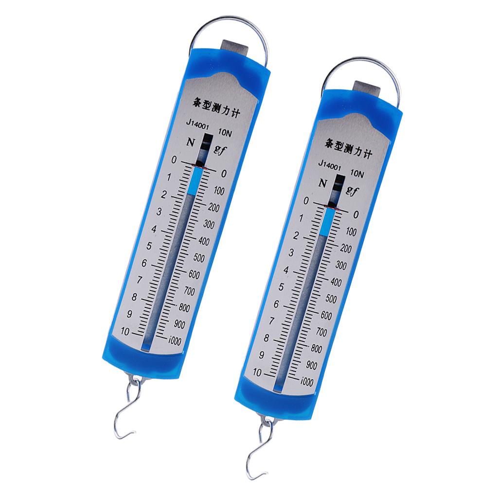 2Pcs Force Newton Meter Dynamometer Spring Balance Physics Lab Experiment