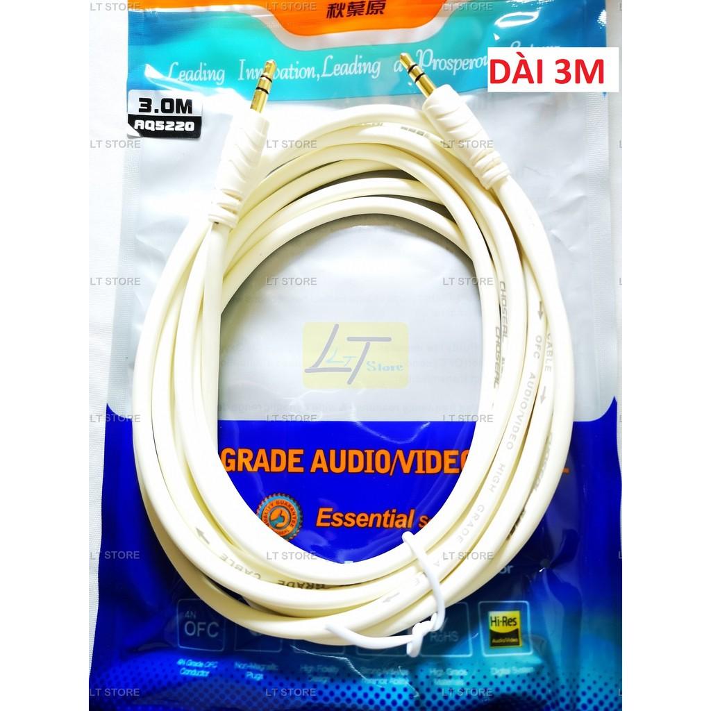 Cáp loa 2 đầu jack 3.5 dài 1.5M 3M 5M 10M cao cấp (dây loa 2 đầu 3 li