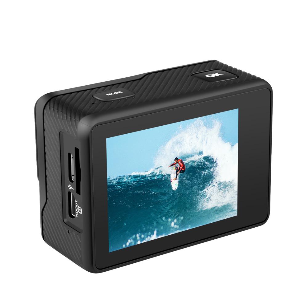 Camera hành động 4K 60fps camera 24MP 2.0 Touch LCD 4X EIS Dual Màn hình WiFi Điều khiển từ xa Waterproof Water