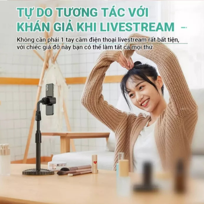 Hình ảnh [MALL] giá đỡ điện thoại, chân đế để bàn dùng livestream, quay video, ghi hình xoay 360 độ - Hàng Chính hãng DODODIOS