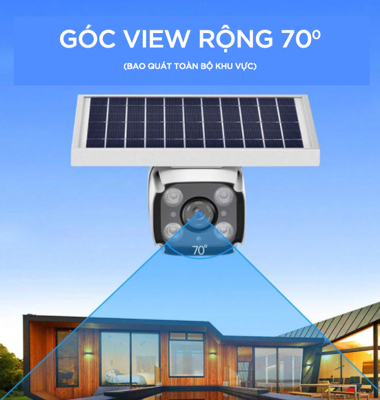 Camera Giám Sát Năng Lượng Mặt Trời 1080P FHD 2.0MP Wifi plus - Hàng Nhập Khẩu