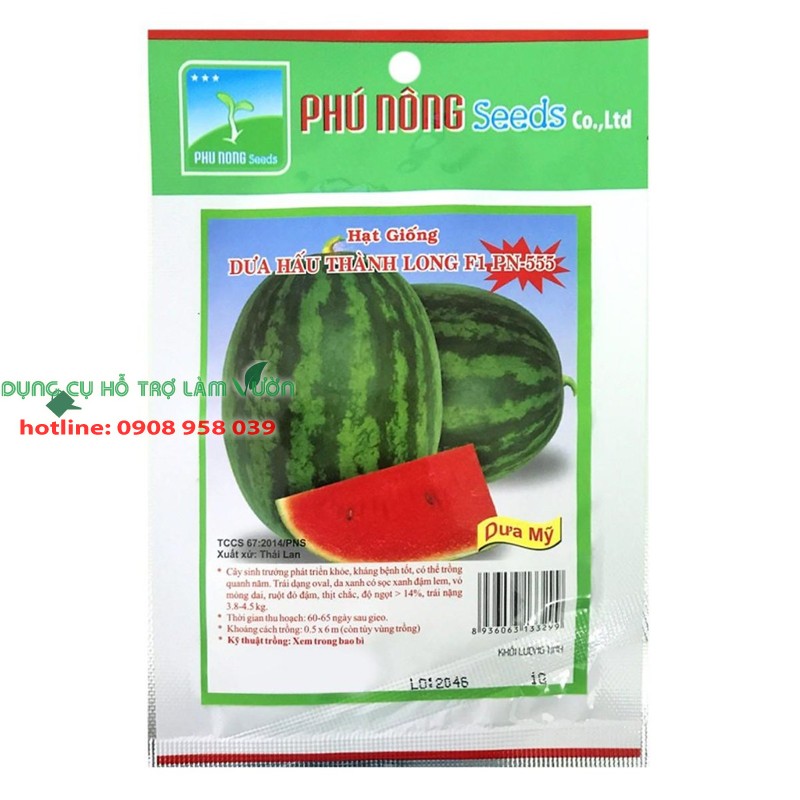 Hạt giống dưa hấu Thành Long F1 Phú Nông dễ trồng năng suất cao