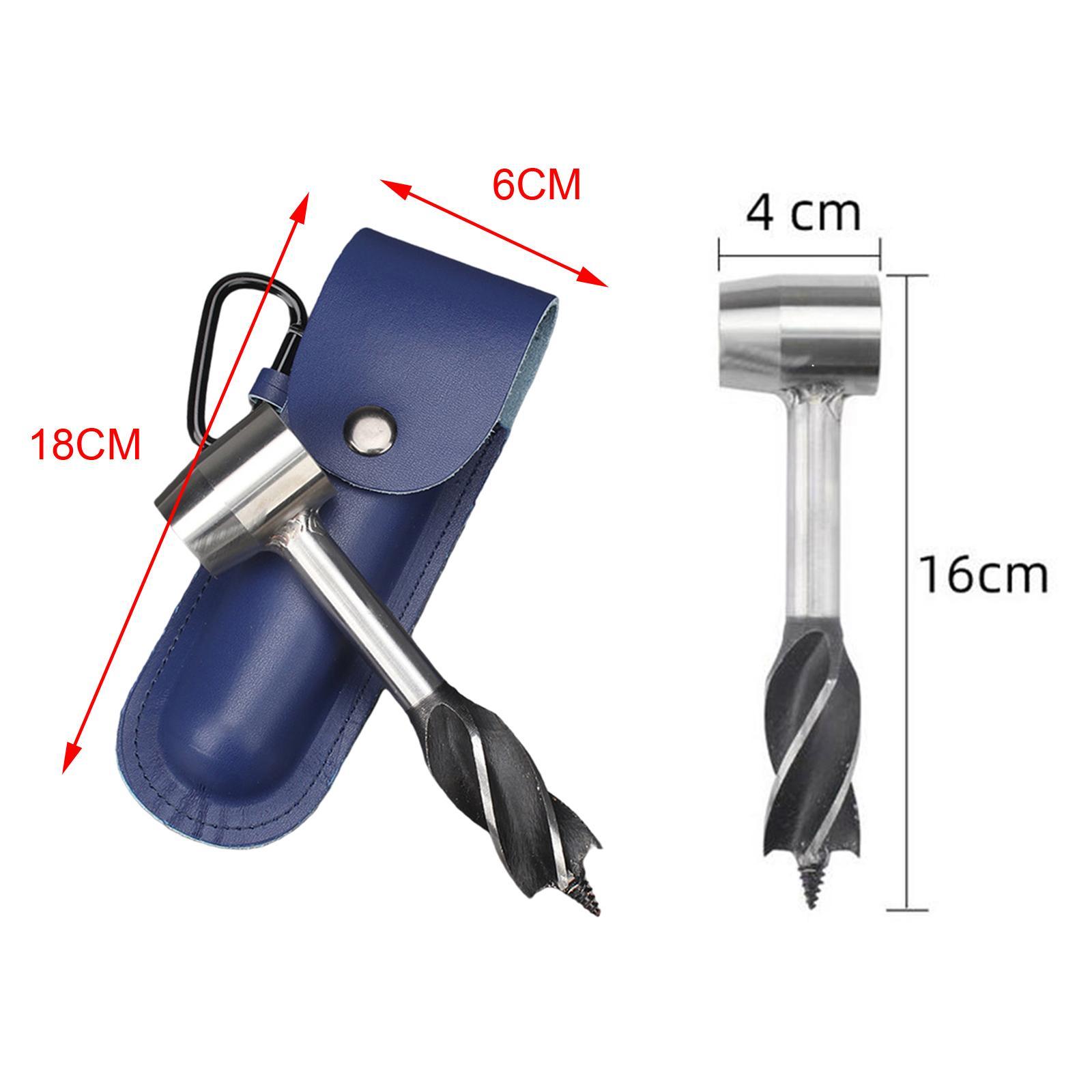 2 Set Hand Auger Drill Bit Woodworking Hand Screw Drill for Camping Tool