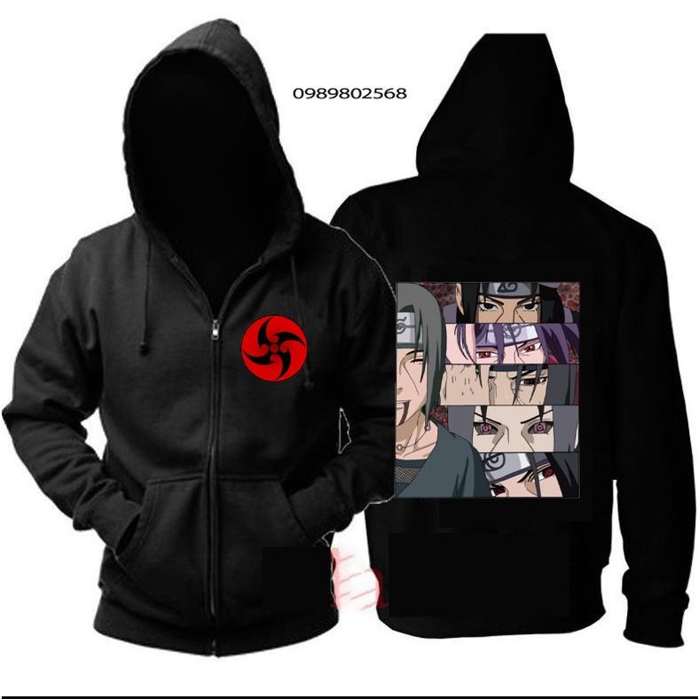 HOT BST ÁO KHOÁC ÁO HOODIE HÌNH ITACHI UCHIHA, SASUKE SENPAI , NARUTO ANIME KÈM QUÀ TẶNG