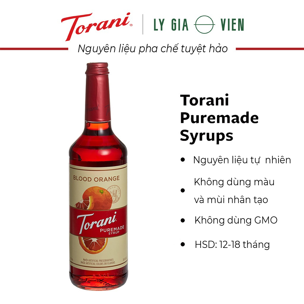 Sirô Torani Puremade Cam Đỏ - Blood Orange Syrup