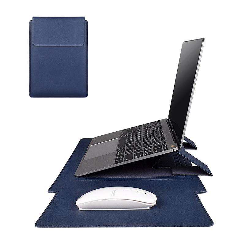 Túi Đựng Laptop Cho Macbook Air Pro Da PU 13/14 Inch Túi Xách Laptop Có Chân Đế Miếng Lót Chuột