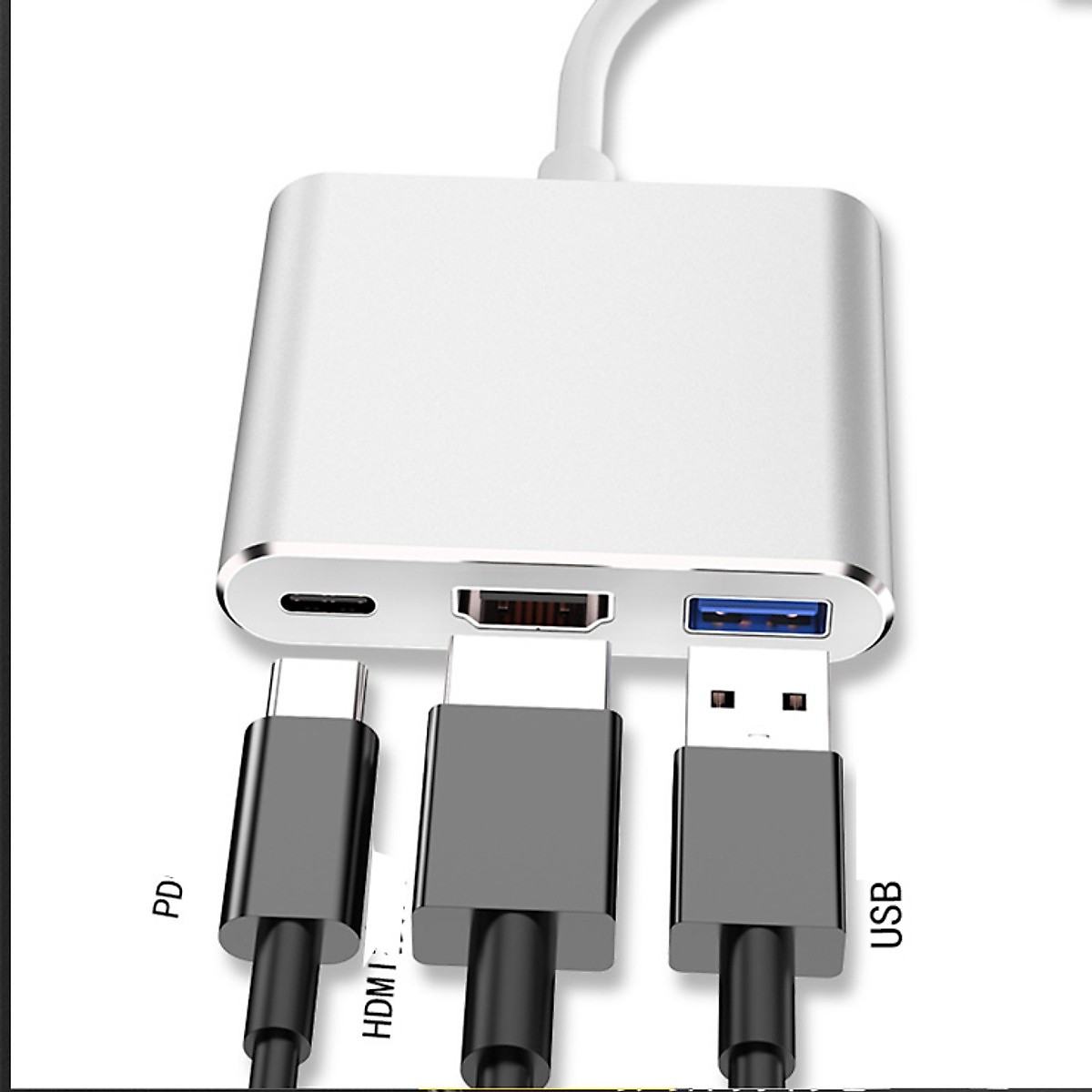 Hub chuyển đổi USB Type C 3in1 sang HDMI, USB 3.0, cổng sạc nhanh PD Type-C dành cho Laptop, Macbook, Điện thoại, Samsung Dex
