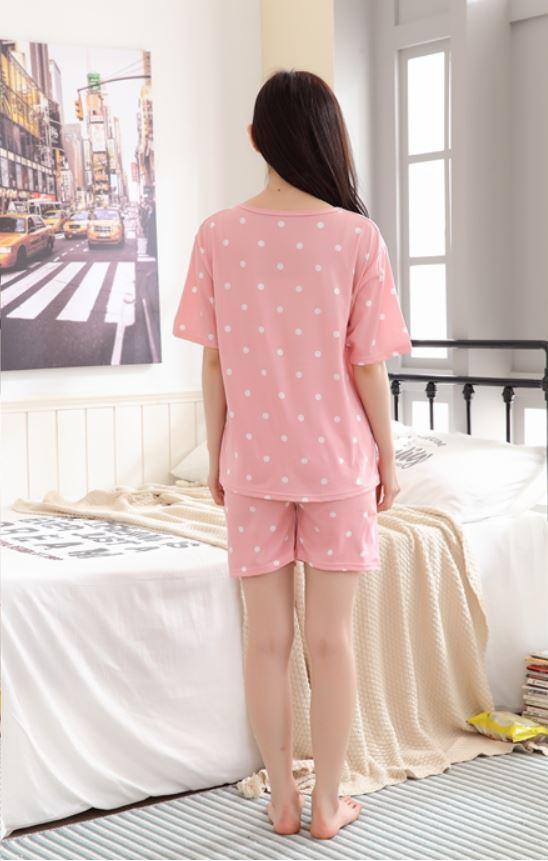 Bộ cotton mặc nhà hình mèo cộc tay Vaperla