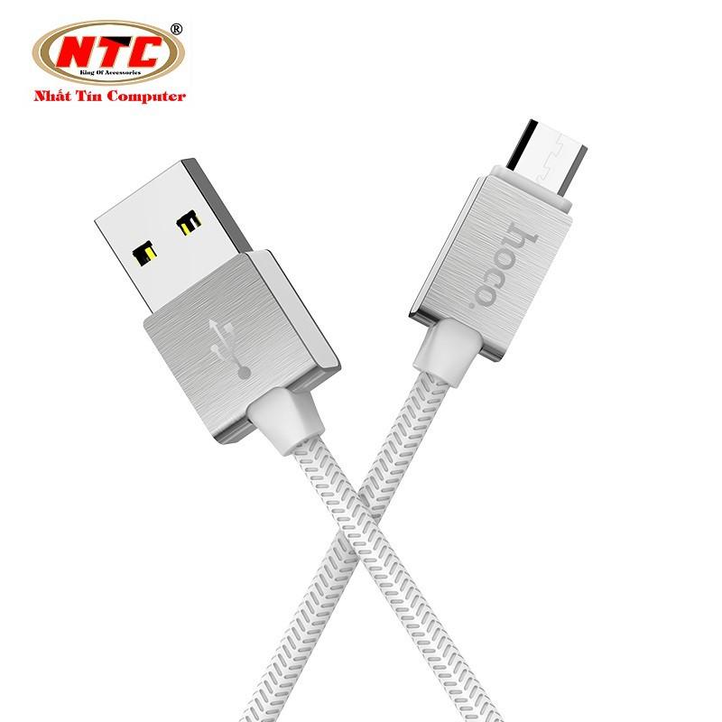 Cáp sạc nhanh và truyền dữ liệu cổng microUSB dành cho Hoco U49 Refined steel QC3.0 dài 1.2M Max 2.4A - Hàng Chính Hãng