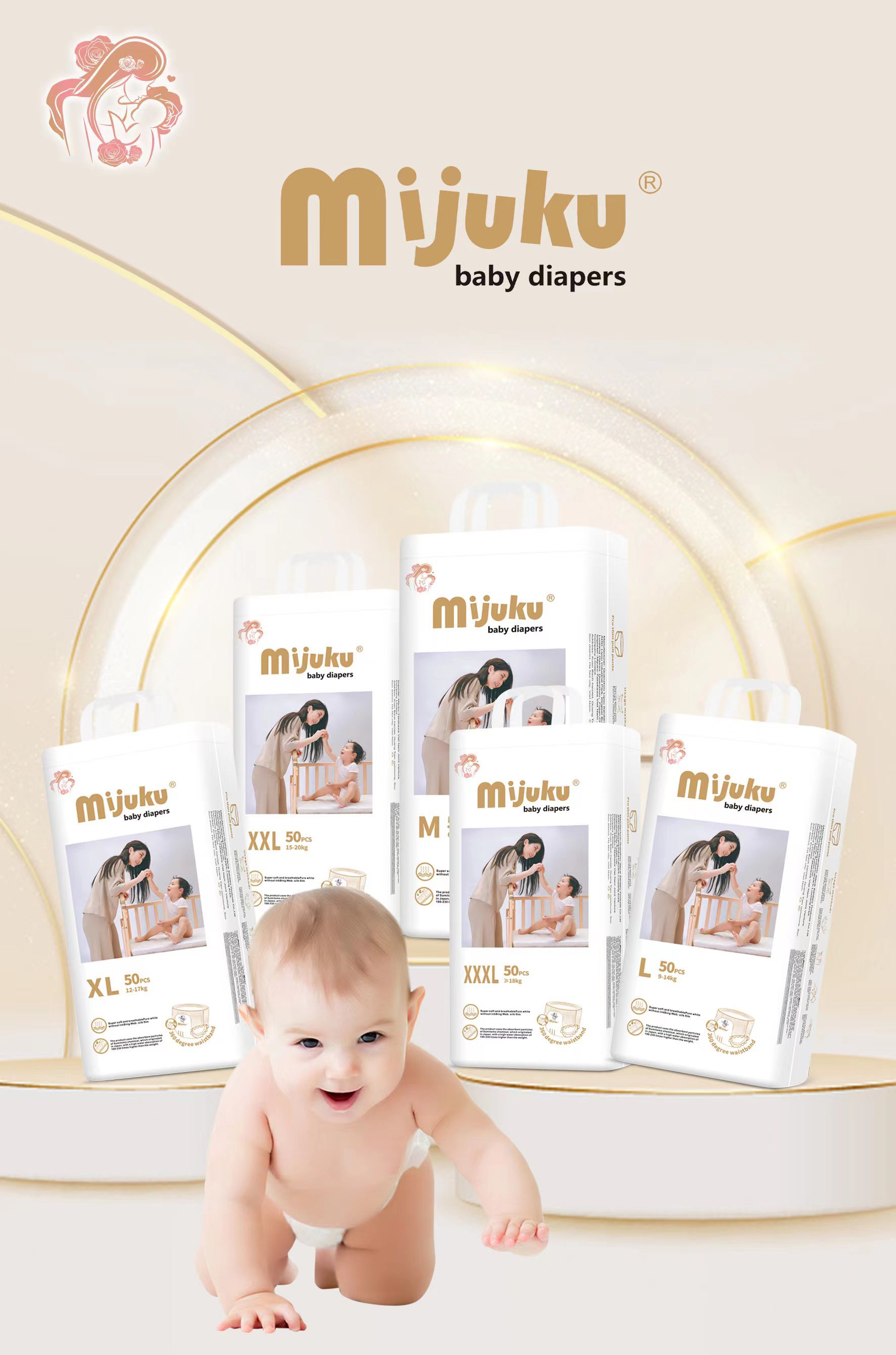 Tã quần Mijuku bịch 50 miếng size 5XL