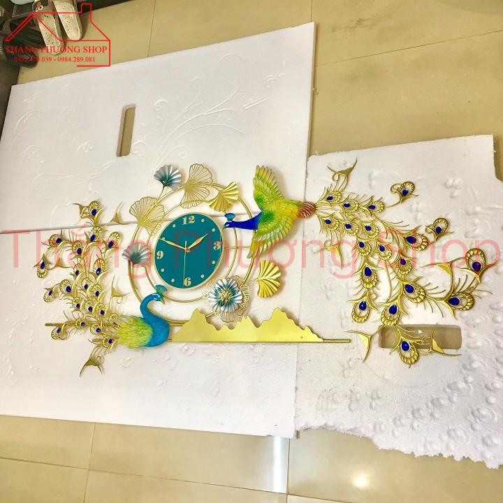 Đồng Hồ Treo Tường - Đồng Hồ Trang Trí Khổng Tước Sum Vầy TP-074