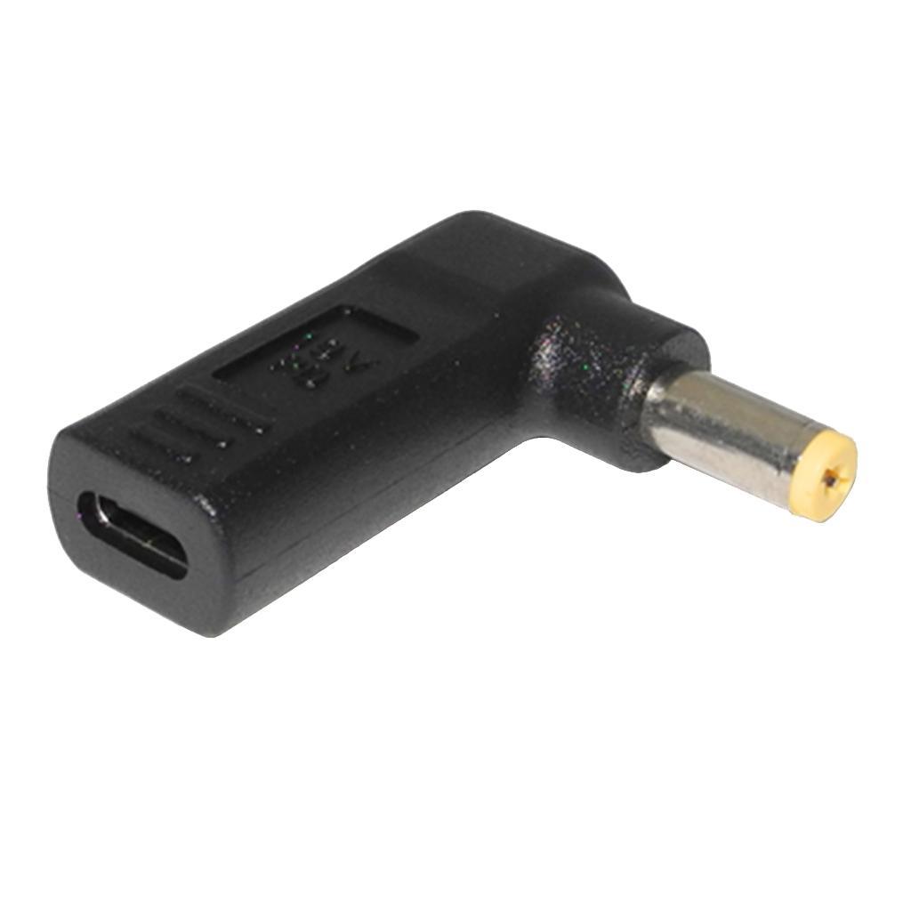 Type-c Female To 5.5*1.7mm Male 90 Degree Angle W/PD Chip DC Laptop Charger