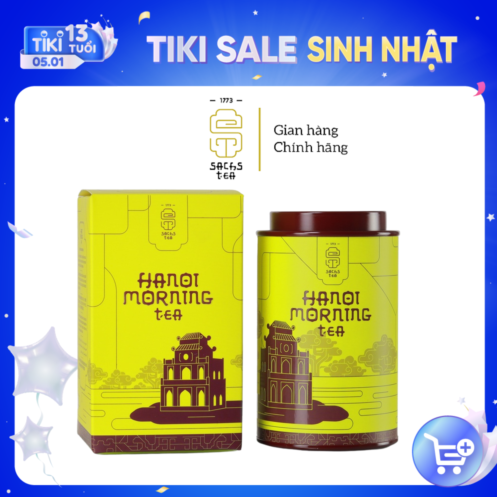 Trà xanh hoa ngọc lan PHMT0075 SACHS TEA 1773 chè hữu cơ thái nguyên ướp hoa cao cấp 75g/hộp