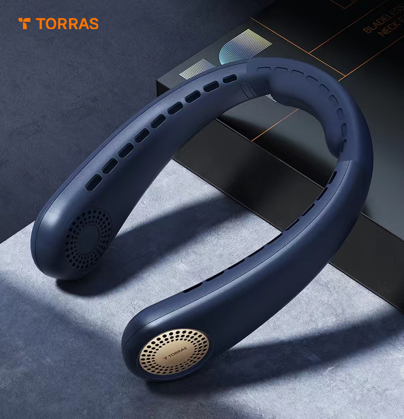 Quạt đeo cổ mini Torras L3 Air không cánh, tích điện, quạt quàng cổ thể thao thông minh rảnh tay, đa năng, không dây