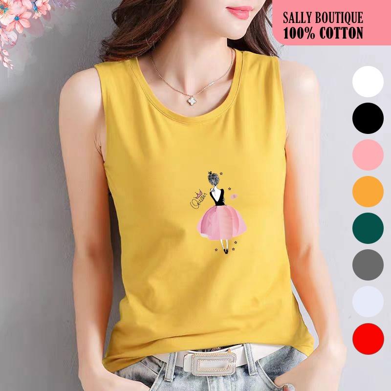 Áo thun 3 lỗ nữ sát nách vải cotton co giãn 4 chiều cao cấp QUEEN-SALLY-SN113