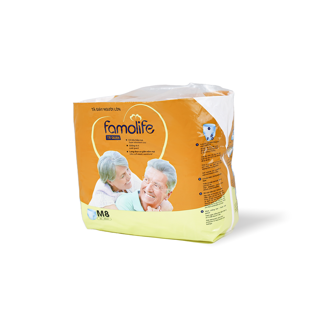COMBO 3 Tã quần người già FAMOLIFE Cao Cấp mềm mại, thấm hút, chuẩn chất lượng Châu Âu