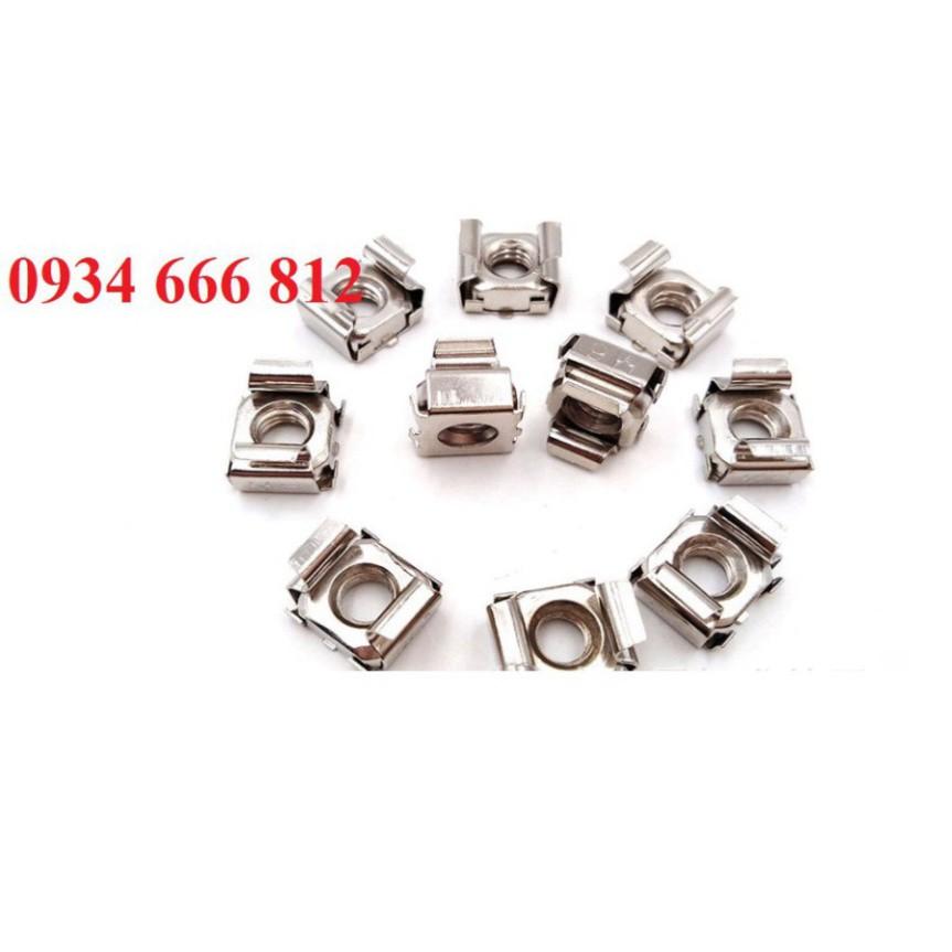 Combo 50c Đai ốc cài,ecu cài M8 mạ niken trắng sáng như inox