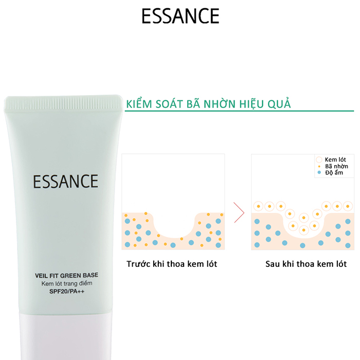 Kem Lót Hiệu Chỉnh Sắc Da Kiểm Soát Dầu Essance Veil Fit Green Base Spf20 Pa++ 30ml