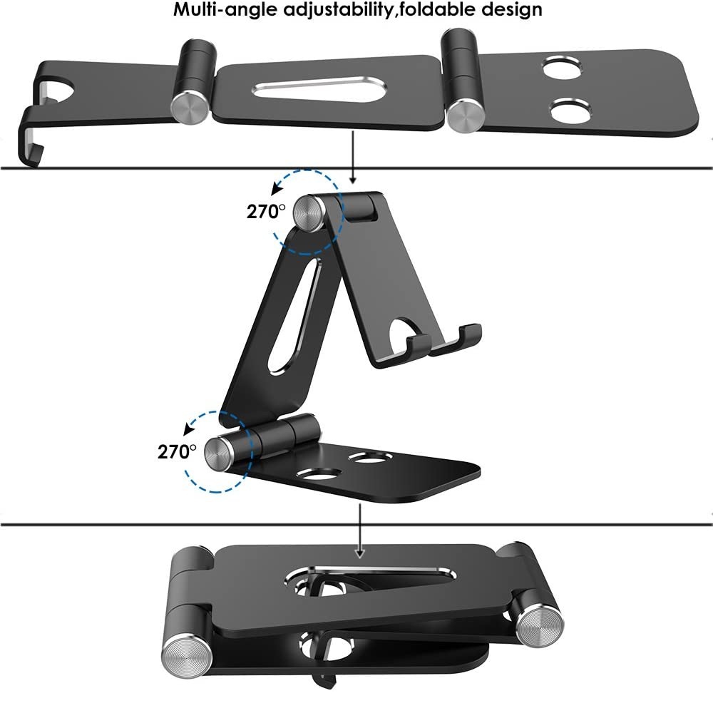 Giá đỡ Aluminum đa năng cho máy tính bảng điện thoại hiệu HOTCASE Dual Foldable Stand Holder hợp kim nhôm - Hàng nhập khẩu