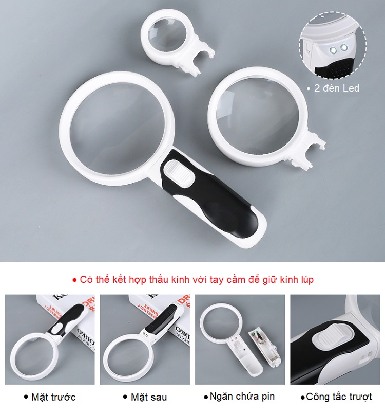 Kính lúp độ phóng đại 2.5x-5x-16x sửa chữa hàn mạch điện tử C5