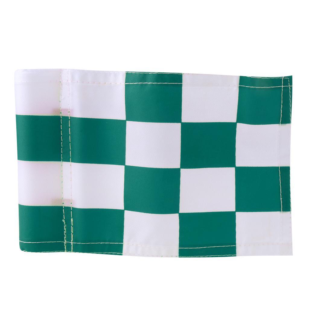 2x Durable Golf Flag Checkered And Solid Putting Green Marker Flag Backyard Practice Aid Symbol