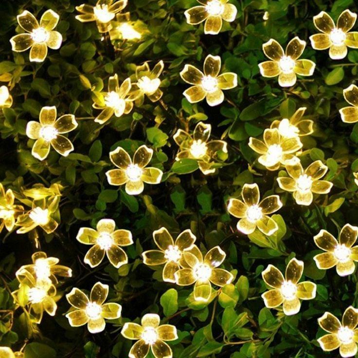 Đèn Trang Trí Ngoài Trời Dây Đèn Chống Nước Sakura Hoa Anh Đào Năng Lượng Mặt Trời