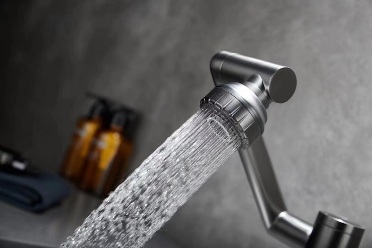 Vòi lavabo nóng lạnh đồng mạ PVD cao cấp xoay 720độ