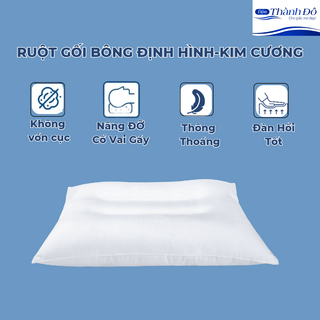 Ruột gối bông kim cương định hình 45x65