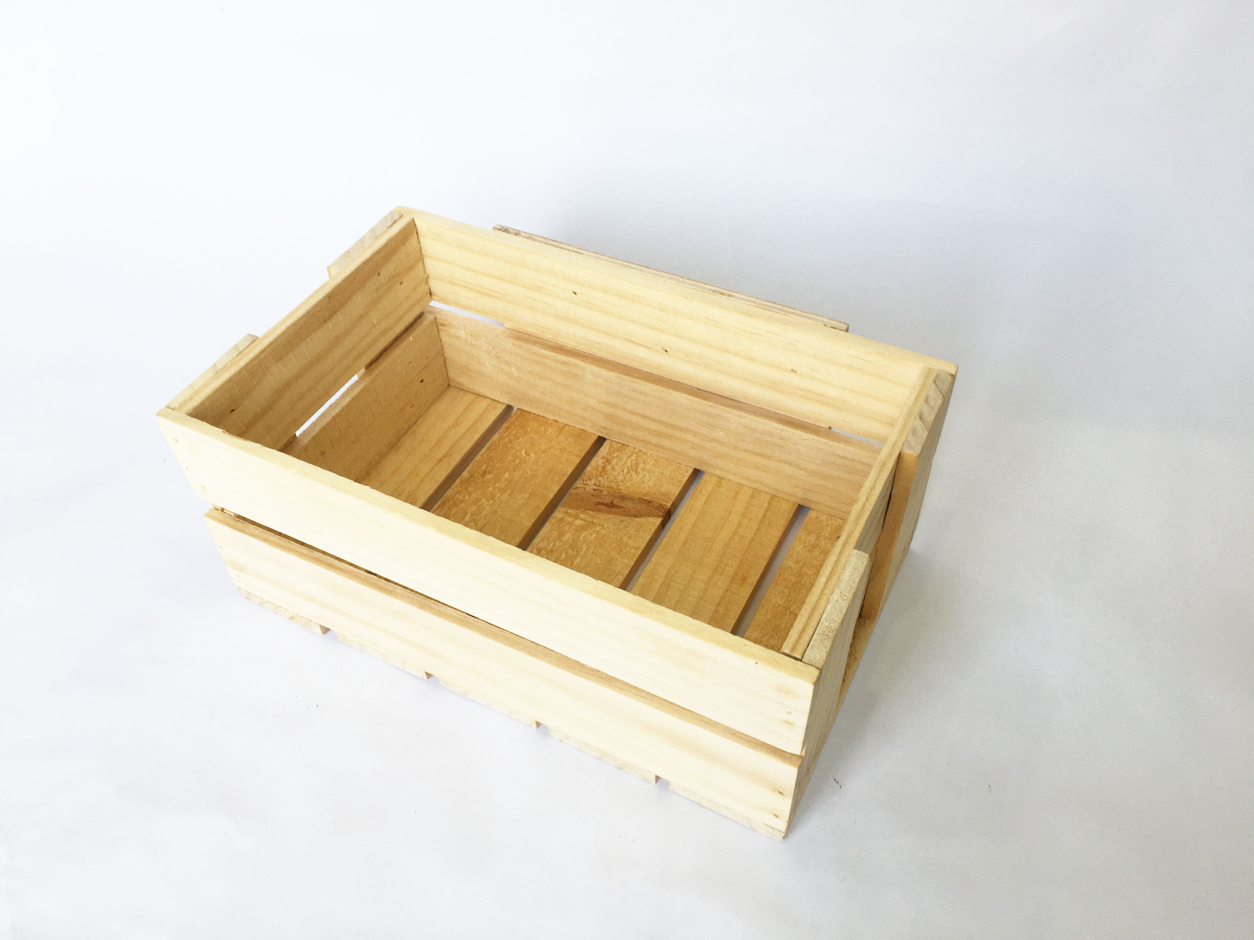 Thùng gỗ đa năng - Hộp khay gỗ pallet (màu gỗ tự nhiên, size S: 14x25x11cm)